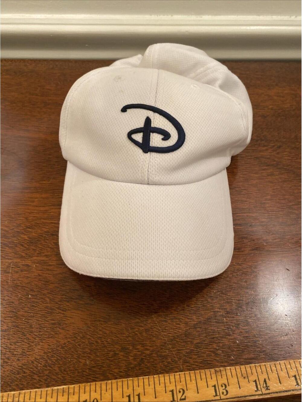 Disney Logo Strapback Hat White Adult Embroidered Adjustable 6 Panel